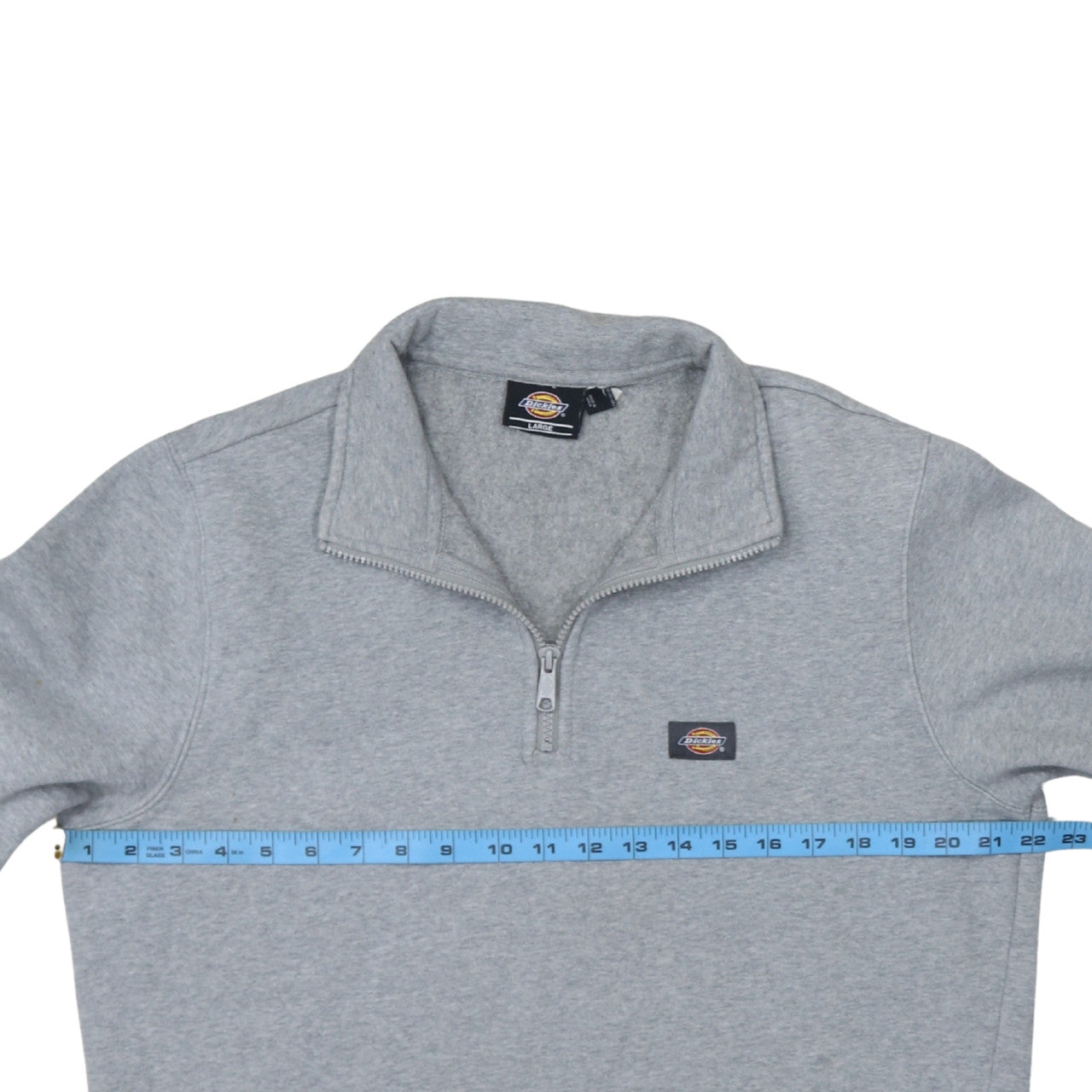 Dickies Men’s Grey 1/4 Zip Fleece Sweatshirt Size L