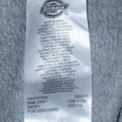 Dickies Men’s Grey 1/4 Zip Fleece Sweatshirt Size L