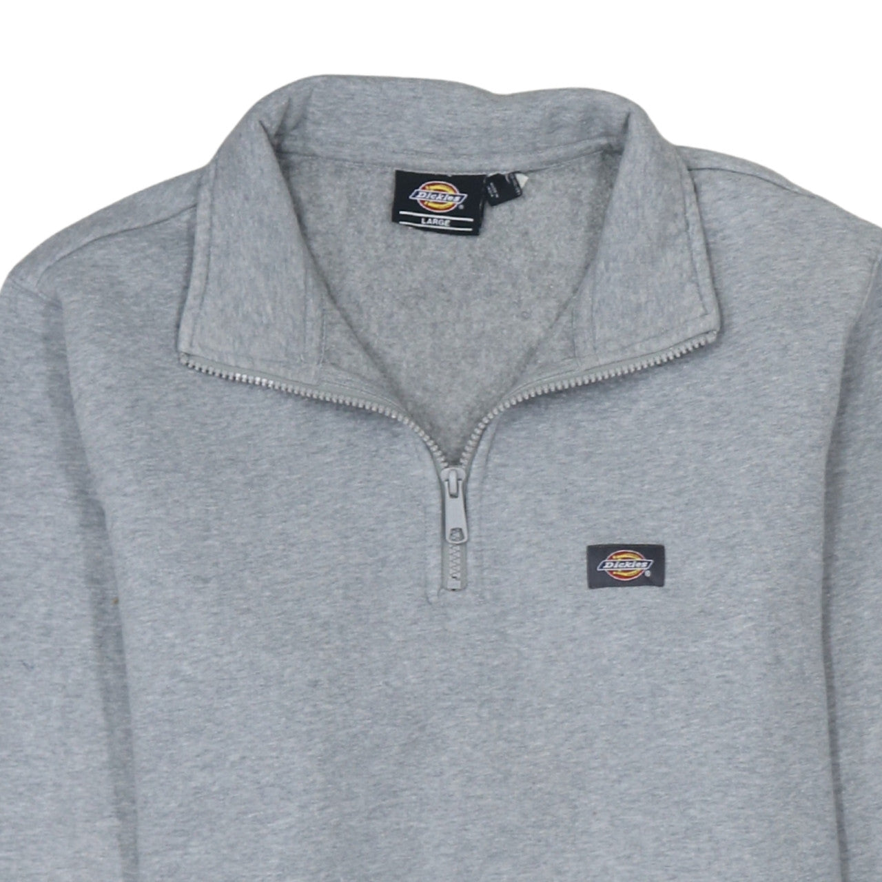 Dickies Men’s Grey 1/4 Zip Fleece Sweatshirt Size L