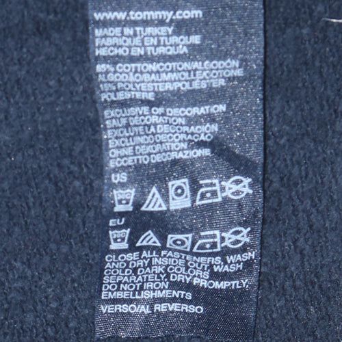 Tommy Hilfiger Men Blue Full Zip Sweatshirt XXL Cotton Fleece