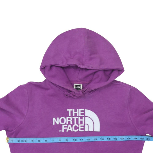 The North Face Womens Purple Pullover Hoodie Medium Fleece Logo