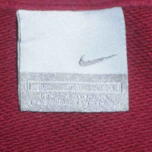 Nike Men's Beige & Red V-Neck Sweatshirt XL Pullover Embroidered Logo