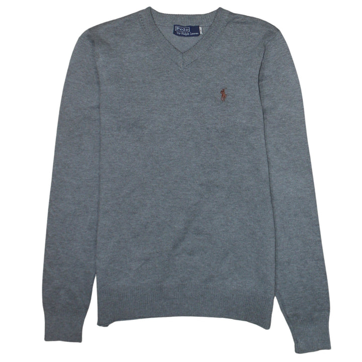 Polo Ralph Lauren Men's Grey V-Neck Pullover Sweatshirt S