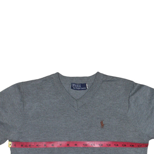 Polo Ralph Lauren Men's Grey V-Neck Pullover Sweatshirt S