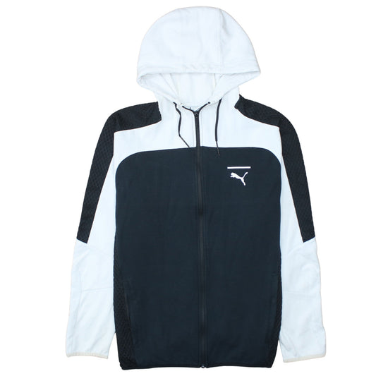 Puma Men's Black White Full Zip Hoodie Size L Sportswear