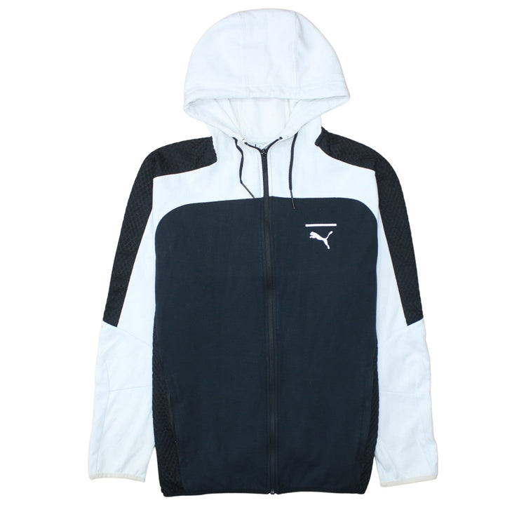 Puma Men's Black White Full Zip Hoodie Size L Sportswear