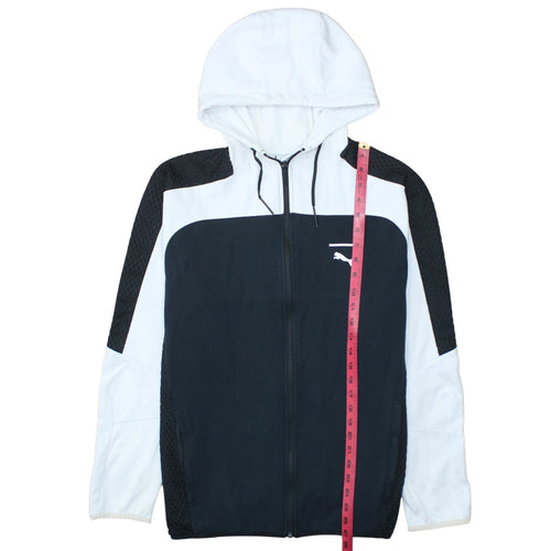 Puma Men's Black White Full Zip Hoodie Size L Sportswear
