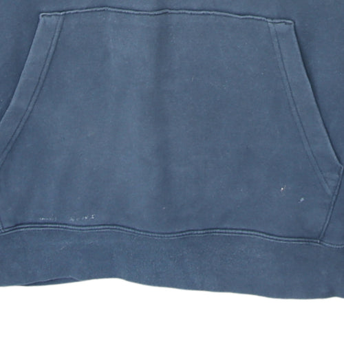 Nike Men's Blue Pullover Hoodie L Fleece Logo Sportswear