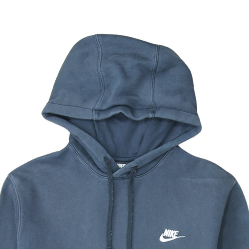 Nike Men's Blue Pullover Hoodie L Fleece Logo Sportswear