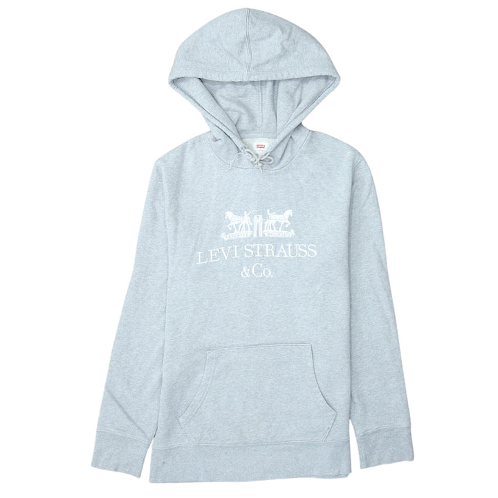Levi's Men's Grey Pullover Hoodie Small Logo Fleece Sweatshirt