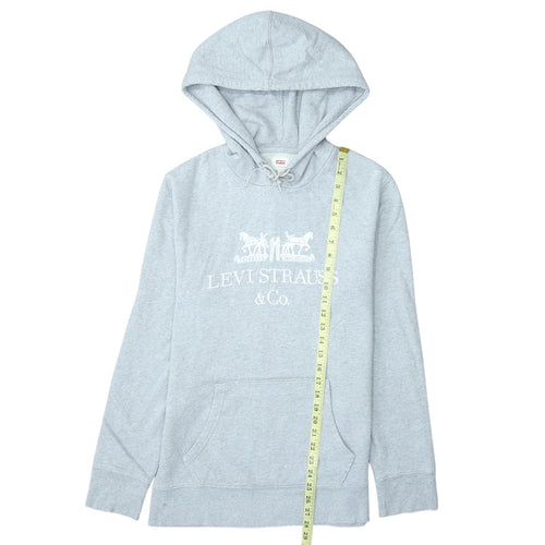 Levi's Men's Grey Pullover Hoodie Small Logo Fleece Sweatshirt