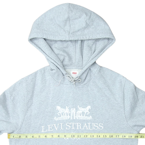 Levi's Men's Grey Pullover Hoodie Small Logo Fleece Sweatshirt
