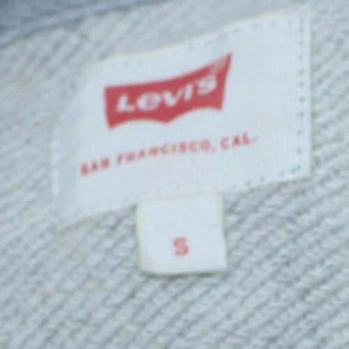 Levi's Men's Grey Pullover Hoodie Small Logo Fleece Sweatshirt