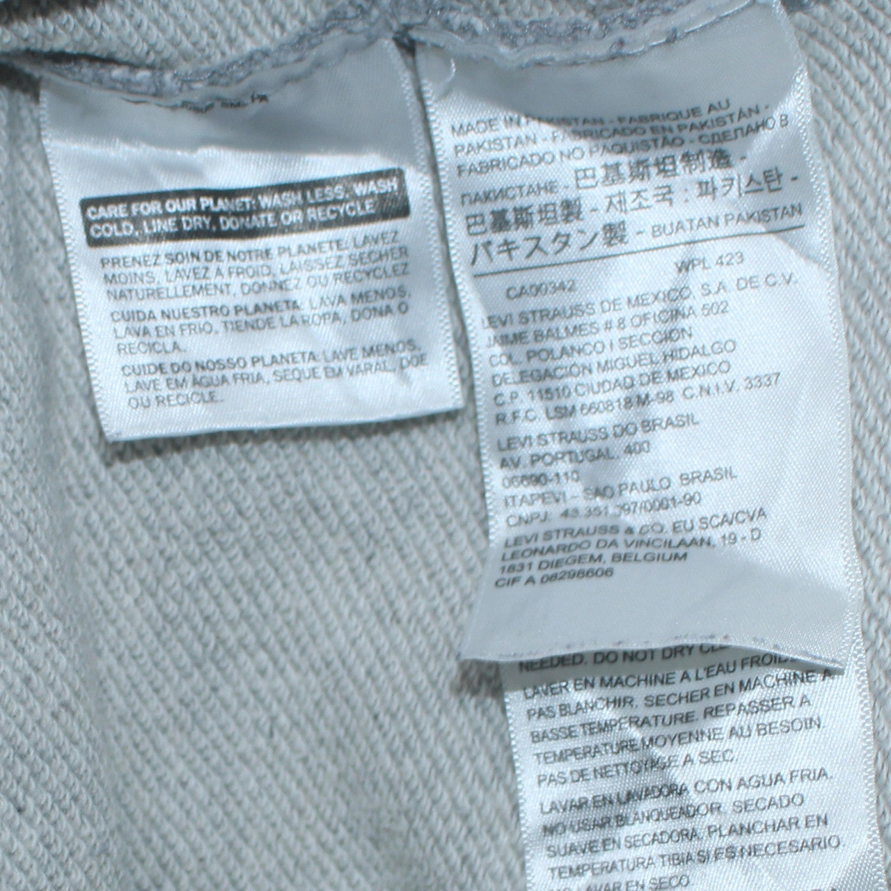 Levi's Men's Grey Pullover Hoodie Small Logo Fleece Sweatshirt