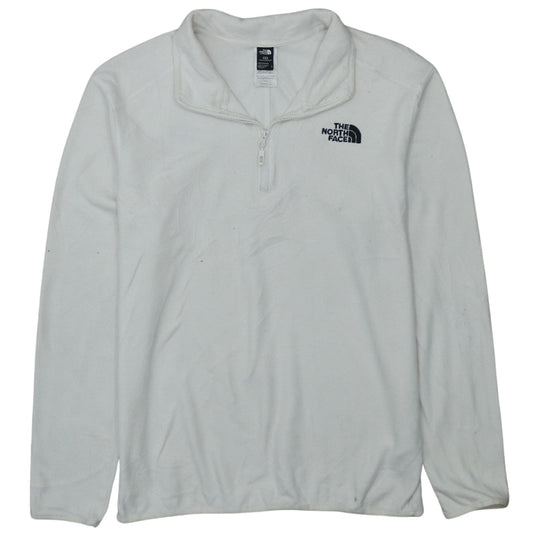 The North Face Men's White Fleece 1/4 Zip Pullover Sweatshirt L
