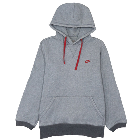 Nike Mens Grey Pullover Hoodie L Logo Hooded Sportswear