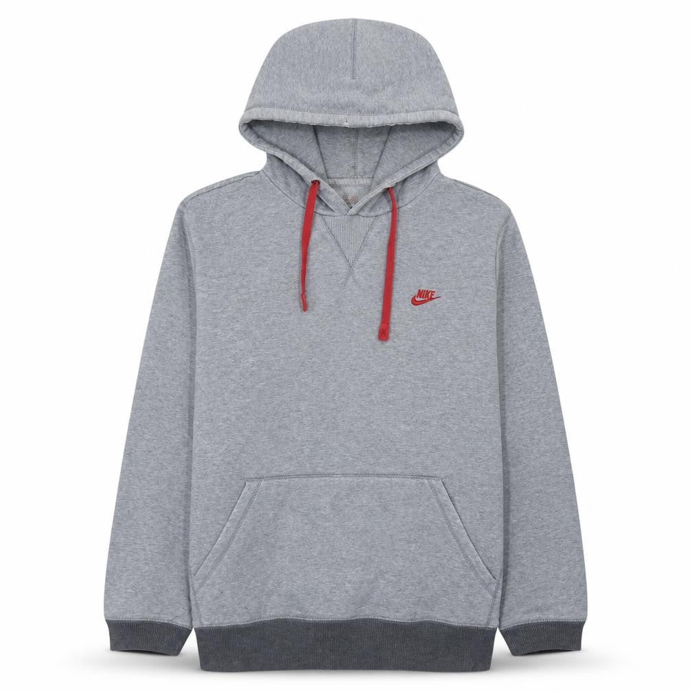 Nike Mens Grey Pullover Hoodie L Logo Hooded Sportswear