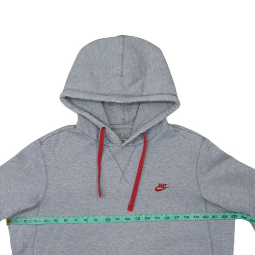 Nike Mens Grey Pullover Hoodie L Logo Hooded Sportswear