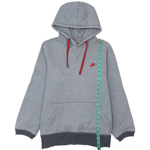 Nike Mens Grey Pullover Hoodie L Logo Hooded Sportswear