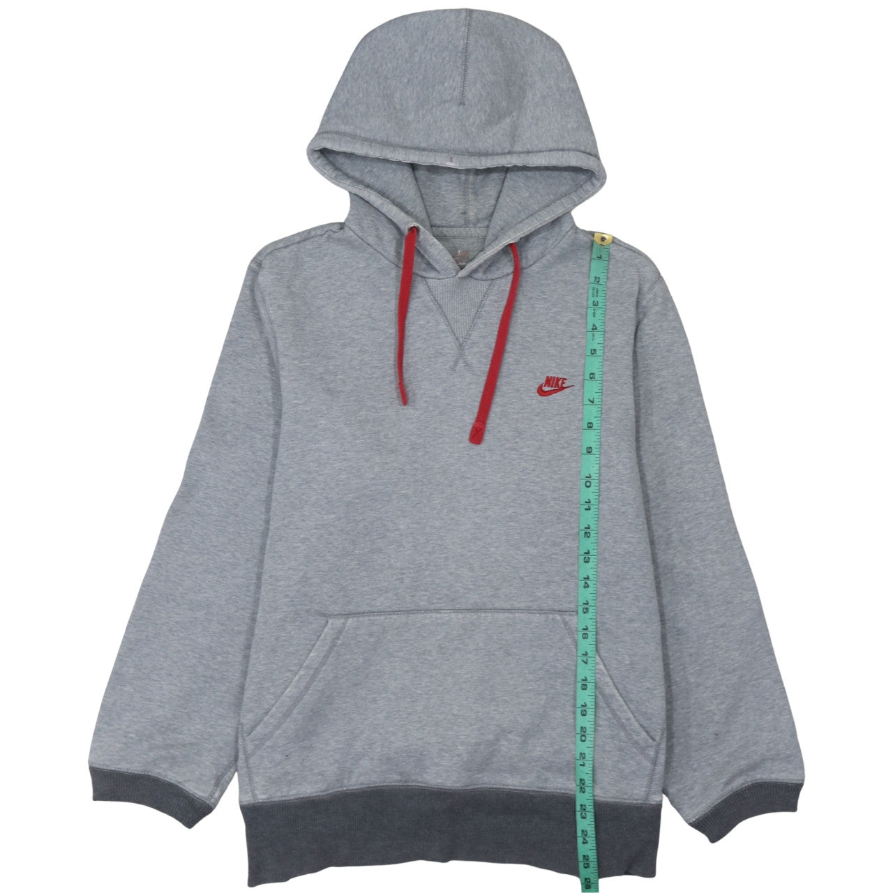 Nike Mens Grey Pullover Hoodie L Logo Hooded Sportswear