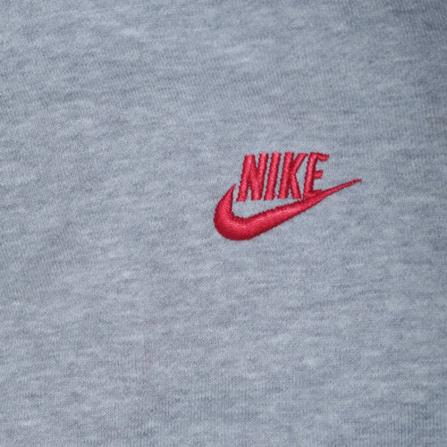 Nike Mens Grey Pullover Hoodie L Logo Hooded Sportswear