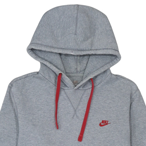 Nike Mens Grey Pullover Hoodie L Logo Hooded Sportswear