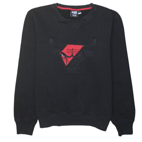 NBA Men’s Black Chicago Bulls Pullover Sweatshirt L Crew Neck