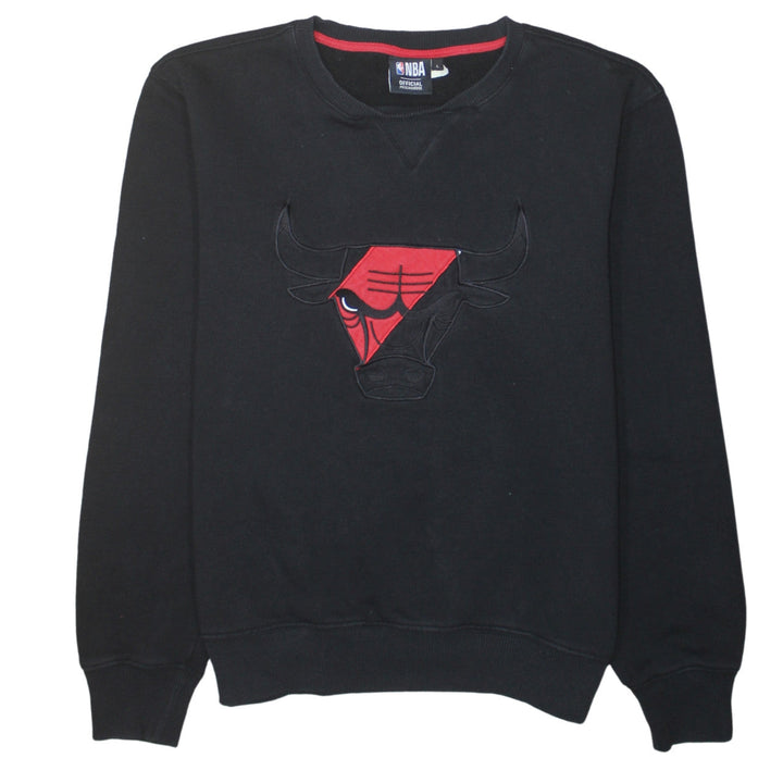 NBA Men’s Black Chicago Bulls Pullover Sweatshirt L Crew Neck
