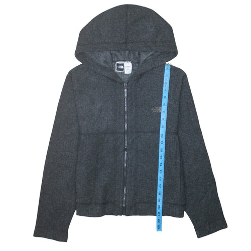 The North Face Womens Grey Full Zip Hooded Sweatshirt Size S Fleece