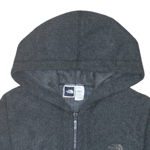 The North Face Womens Grey Full Zip Hooded Sweatshirt Size S Fleece