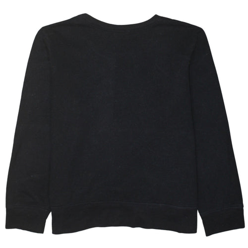 GAP Women Black XL Pullover Sweatshirt Cotton Blend Logo Print