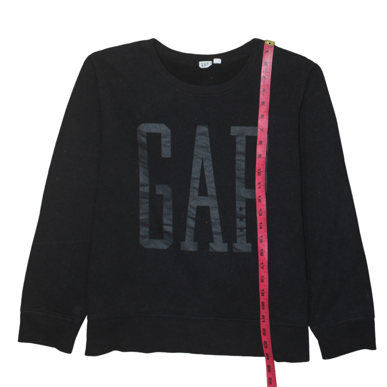 GAP Women Black XL Pullover Sweatshirt Cotton Blend Logo Print