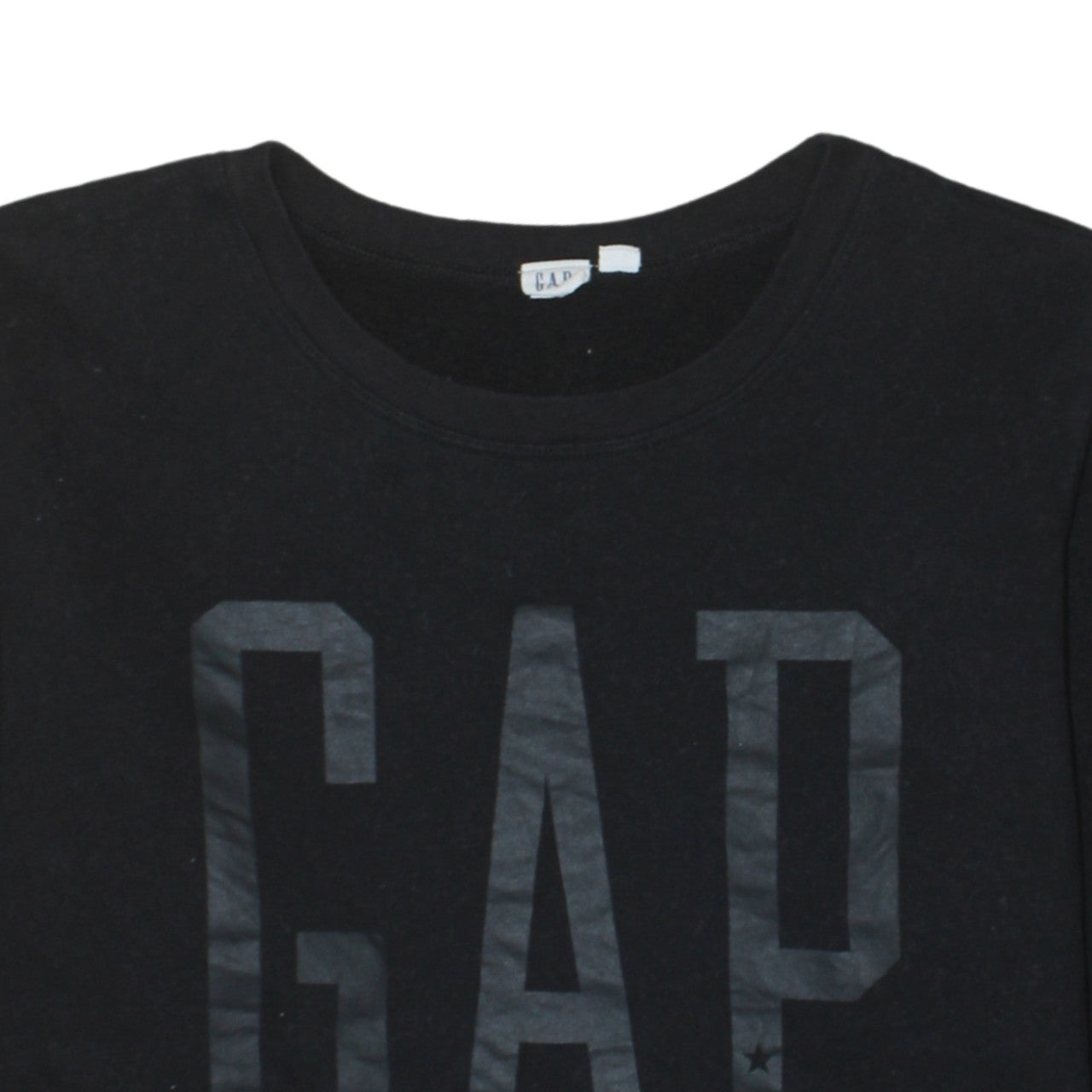 GAP Women Black XL Pullover Sweatshirt Cotton Blend Logo Print