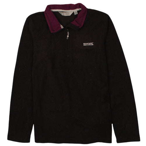 Regatta Great Outdoors Women Black Purple Fleece Pullover UK 8