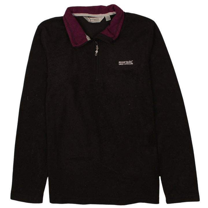Regatta Great Outdoors Women Black Purple Fleece Pullover UK 8
