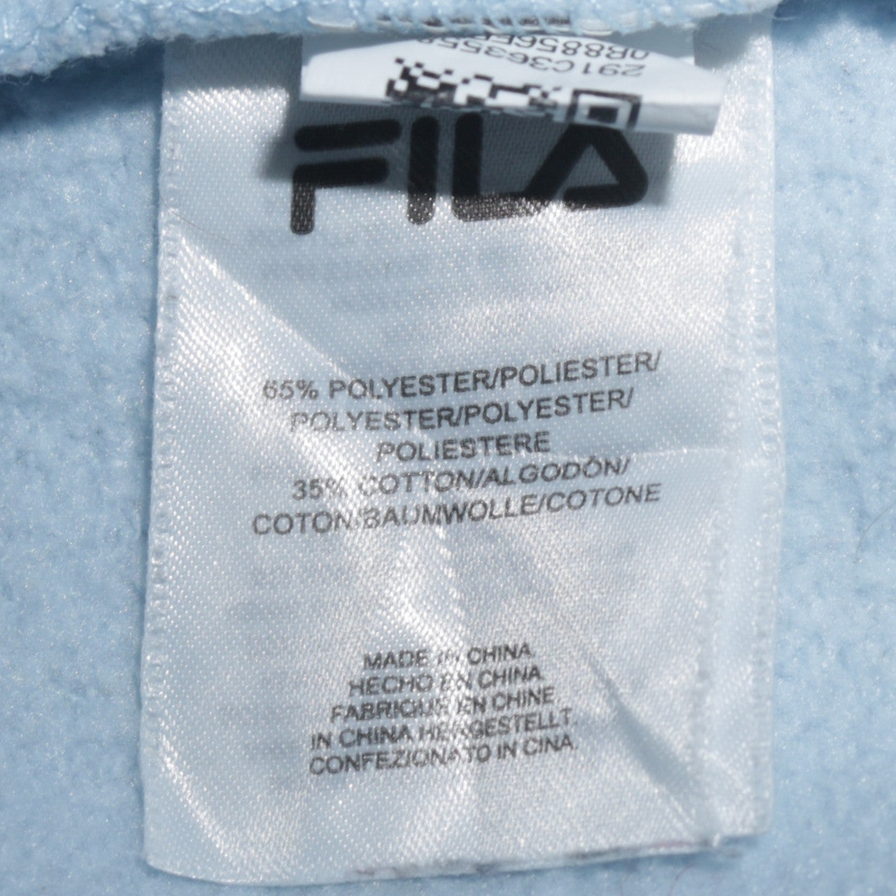 Fila Womens Light Blue Small Pullover Hoodie Rhinestone Logo Casual