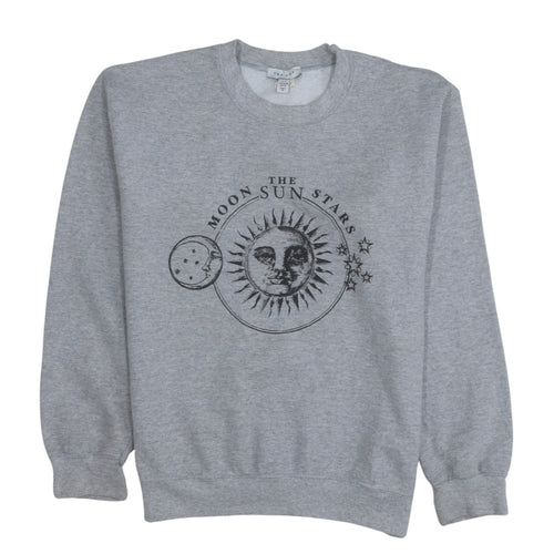 Topshop Women Grey Moon Sun Stars Pullover Sweatshirt Size S