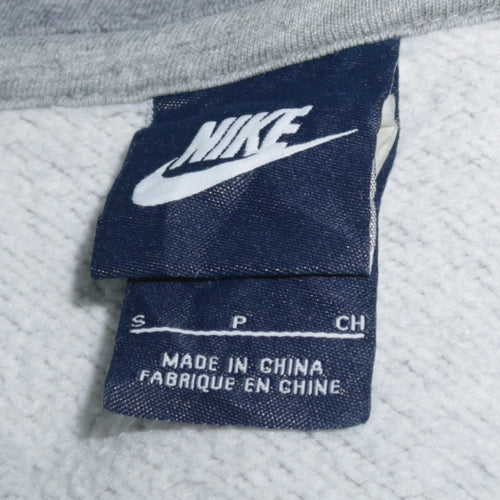Nike Men's Grey Full Zip Hoodie S Sports Logo Sweatshirt