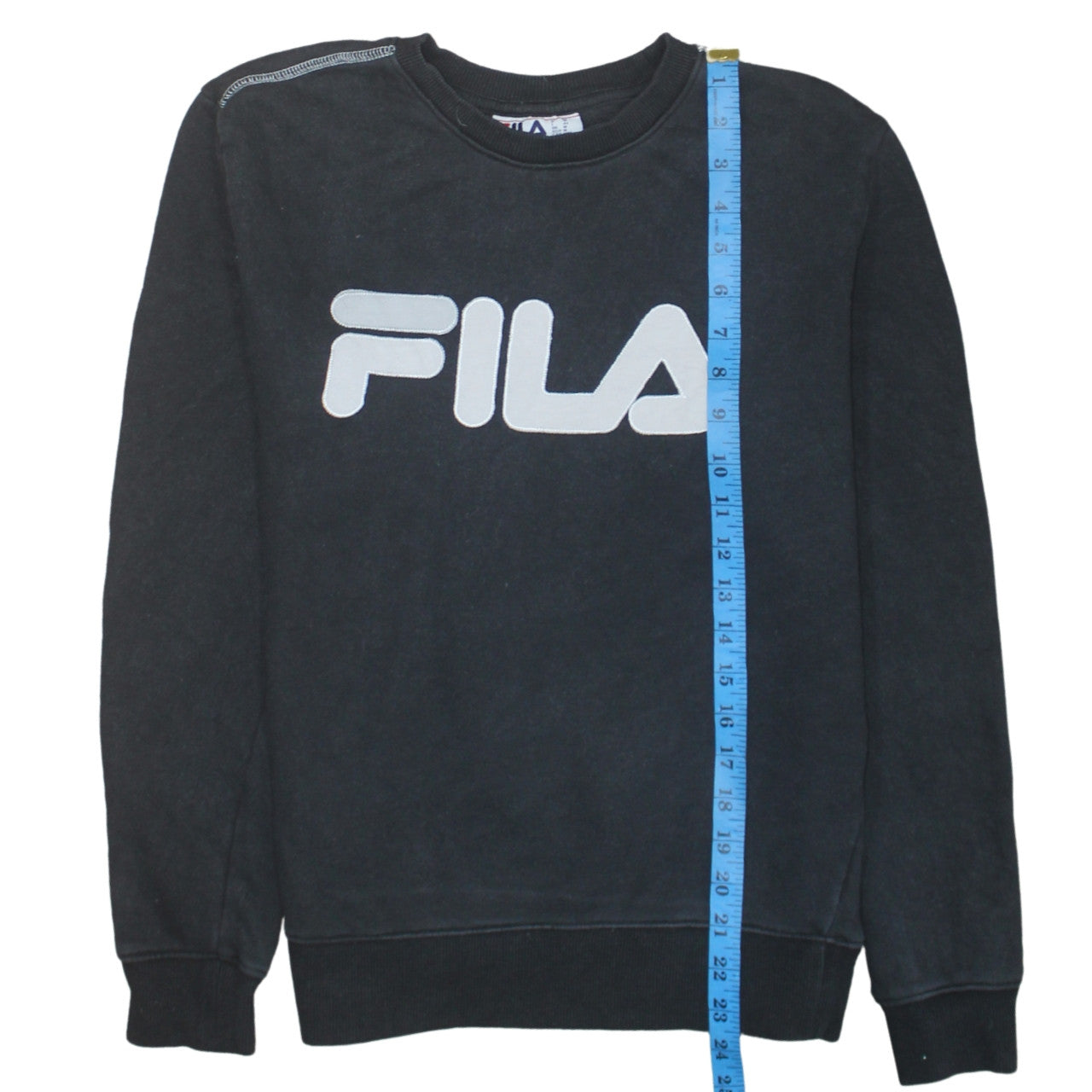 Fila Men's Black Crew Neck Sweatshirt M Regular Fit Logo Pullover
