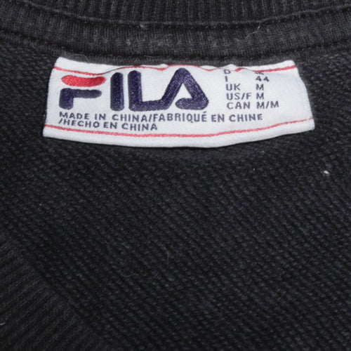 Fila Men's Black Crew Neck Sweatshirt M Regular Fit Logo Pullover