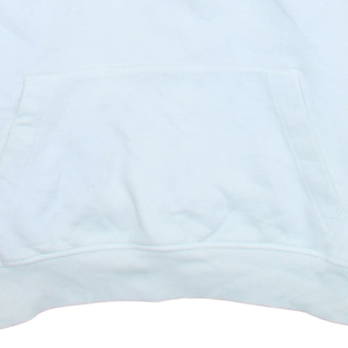 Tommy Jeans Men's White Pullover Hoodie L Logo Graphic Cotton