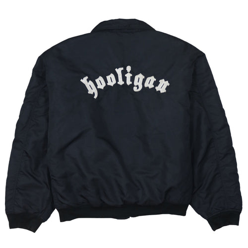 Hooligan Men's Black Bomber Jacket Medium Football Streetwear