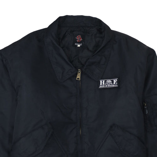 Hooligan Men's Black Bomber Jacket Medium Football Streetwear