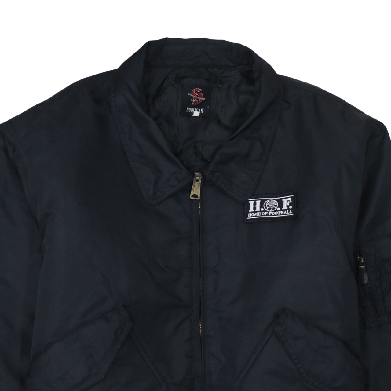 Hooligan Men's Black Bomber Jacket Medium Football Streetwear