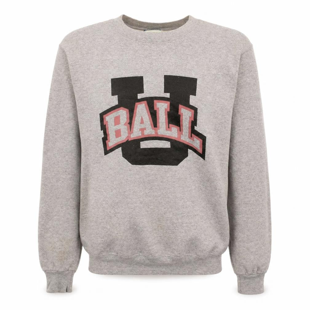 Front view of Champion Men's Grey XS Pullover Fleece Sweatshirt Graphic Print