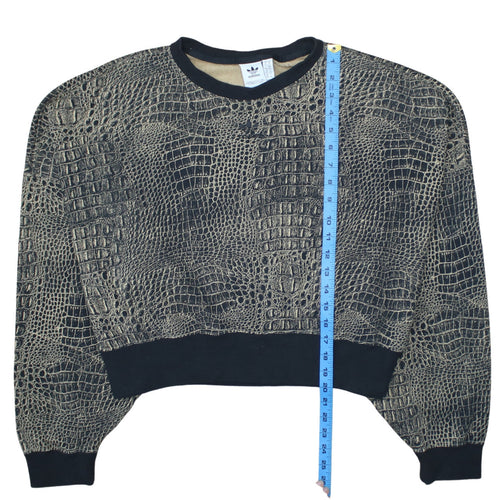 Adidas Womens Beige Animal Print Pullover Sweatshirt Size 14