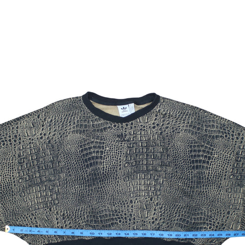 Adidas Womens Beige Animal Print Pullover Sweatshirt Size 14