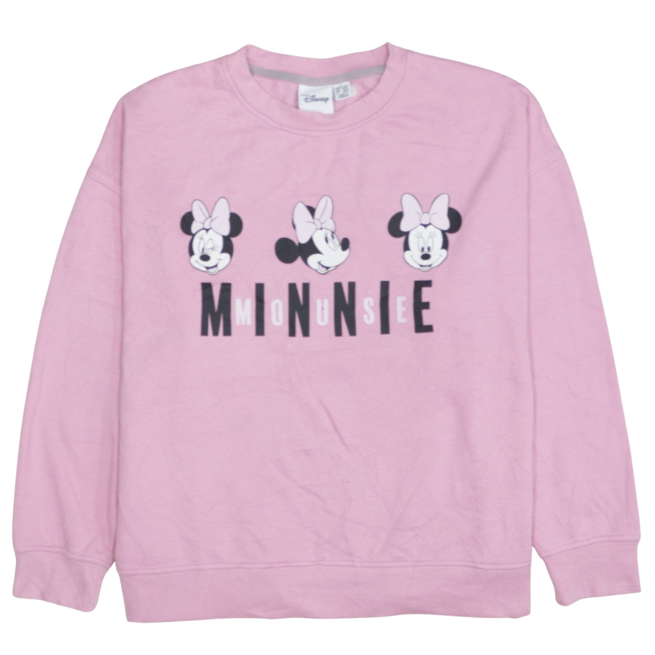 Disney Women Pink Minnie Mouse Sweatshirt Size L 14/16 Pullover