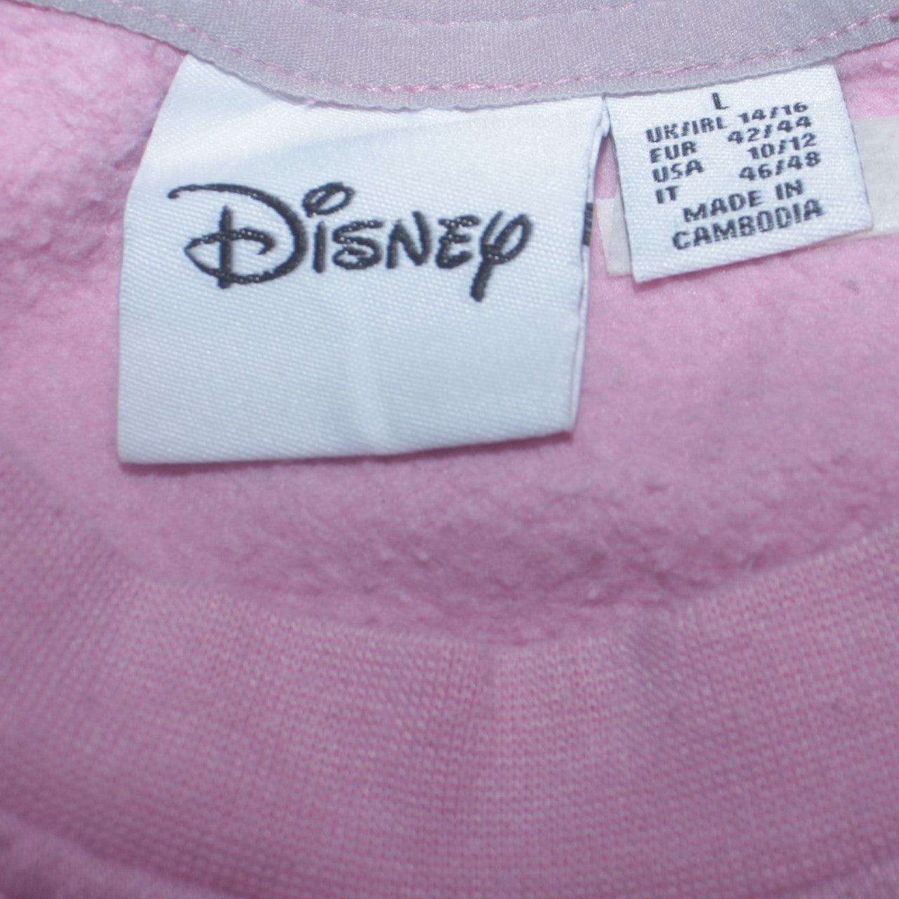 Disney Women Pink Minnie Mouse Sweatshirt Size L 14/16 Pullover