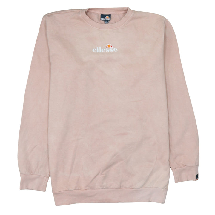 Ellesse Womens Pink Sweatshirt L Cotton Crew Neck Long Sleeve Casual